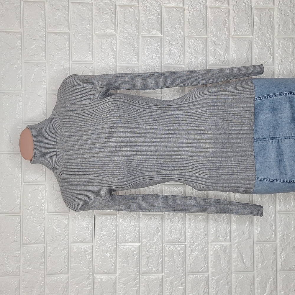 IT'S OUR TIME Grey Ribbed Turtleneck Long Sleeve Sweater